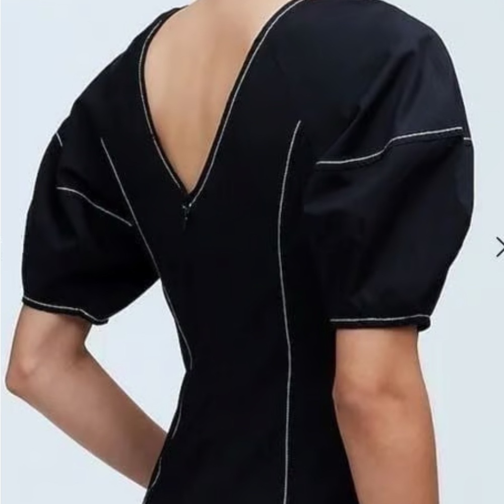 Madewell Black Puff Sleeve Sheath Dress Reposhed 
Size 14